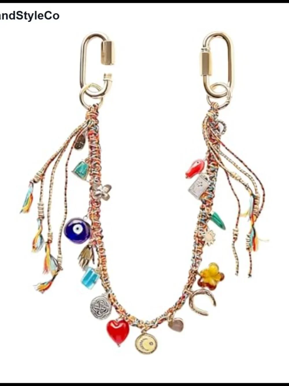 Vintage Beaded Chain Bag Charm Keychain